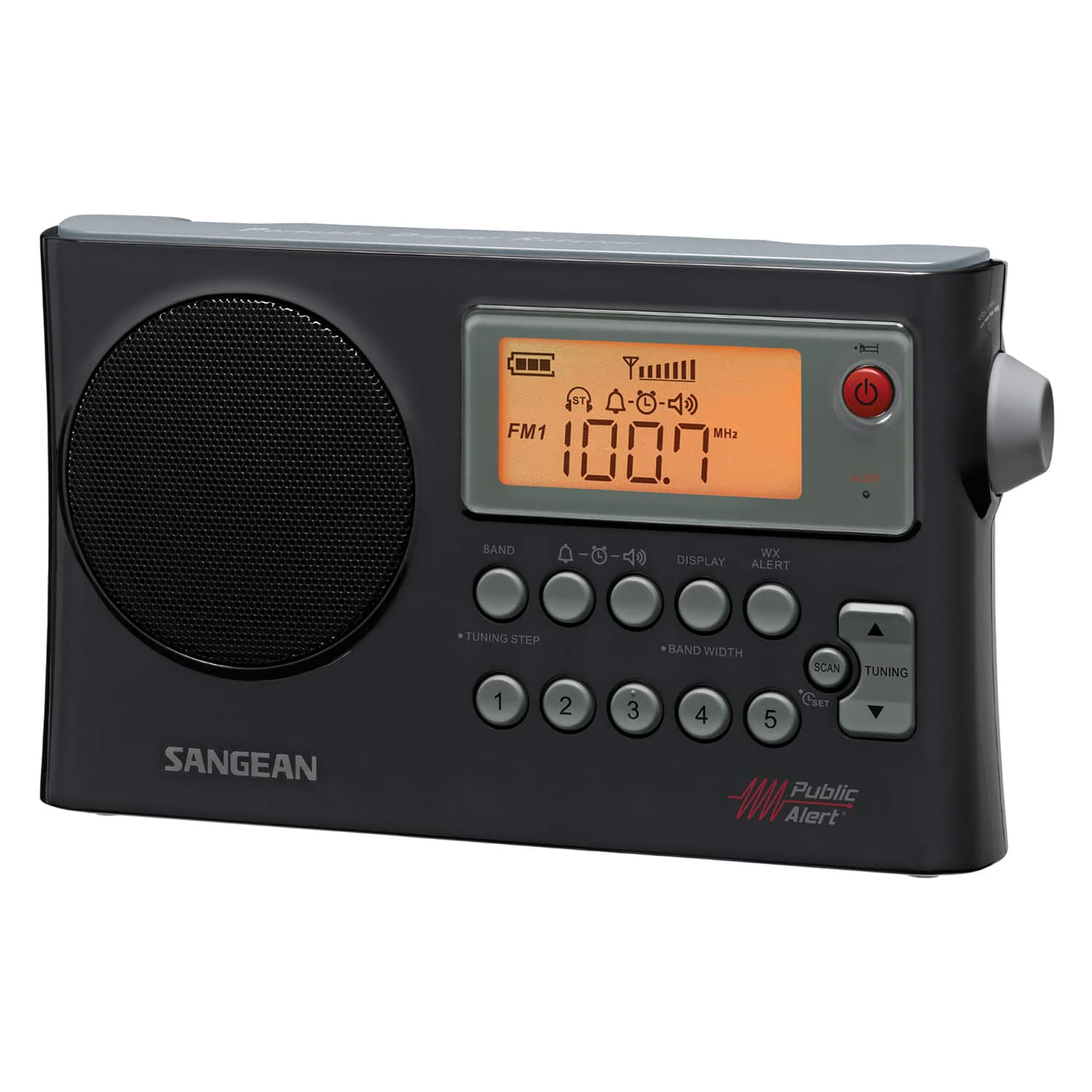 Sangean - AM/FM/NOAA Weather Alert Portable Radio - Black