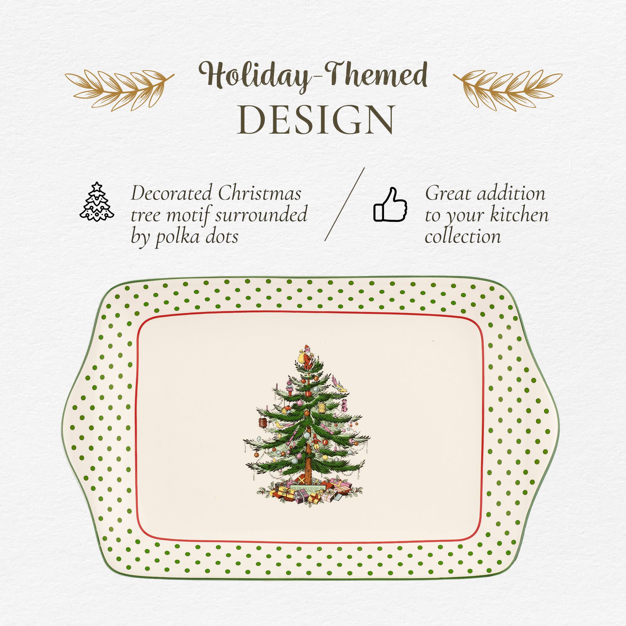 Spode Christmas Tree Collection 12 Inch Dessert Tray Polka Dot ...