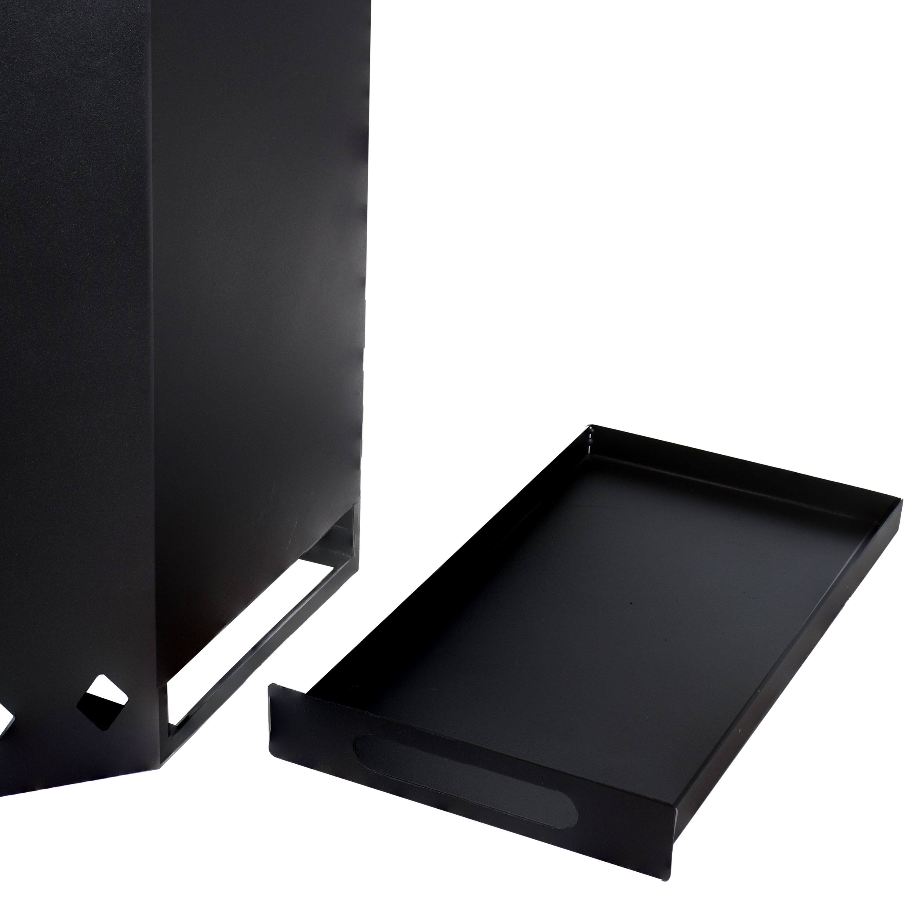 Alt View 4. Sunnydaze - 21.5 in Octagon Steel Smokeless Fire Pit with Log Poker - Black.