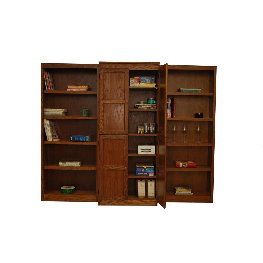 Angle. Concepts in Wood - Wall and Storage System 15 Shelves Dry Oak Finish 3pc - Brown.