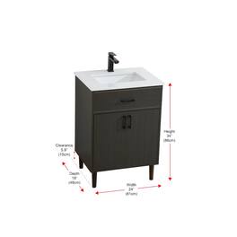 Elegant Kitchen and Bath - Chandler 24 Inch Single Bathroom Vanity In - Mocha Brown