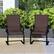 Alt View 3. Costway - Set of 2 Patio Chairs C-Spring Motion Chairs with Quick-drying & Breathable Fabric - Brown + Black.