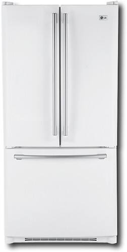 Front Standard. LG - 19.7 Cu. Ft. Side-by-Side Refrigerator with Bottom-Mount Freezer - Smooth White.