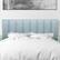 Left Zoom. CorLiving - Helena Channel Tufted Velvet Queen Headboard - Light Blue.