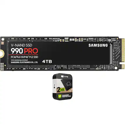 V-NAND SSD 990 PRO PCIe 4.0 NVMe M.2 SSD
www.samsung.com/ssd
SAMSUNG ELECTRONICS CO., LTD.
4TB
SAMSUNG CPS 5
2YR PREMIUM PROTECTION