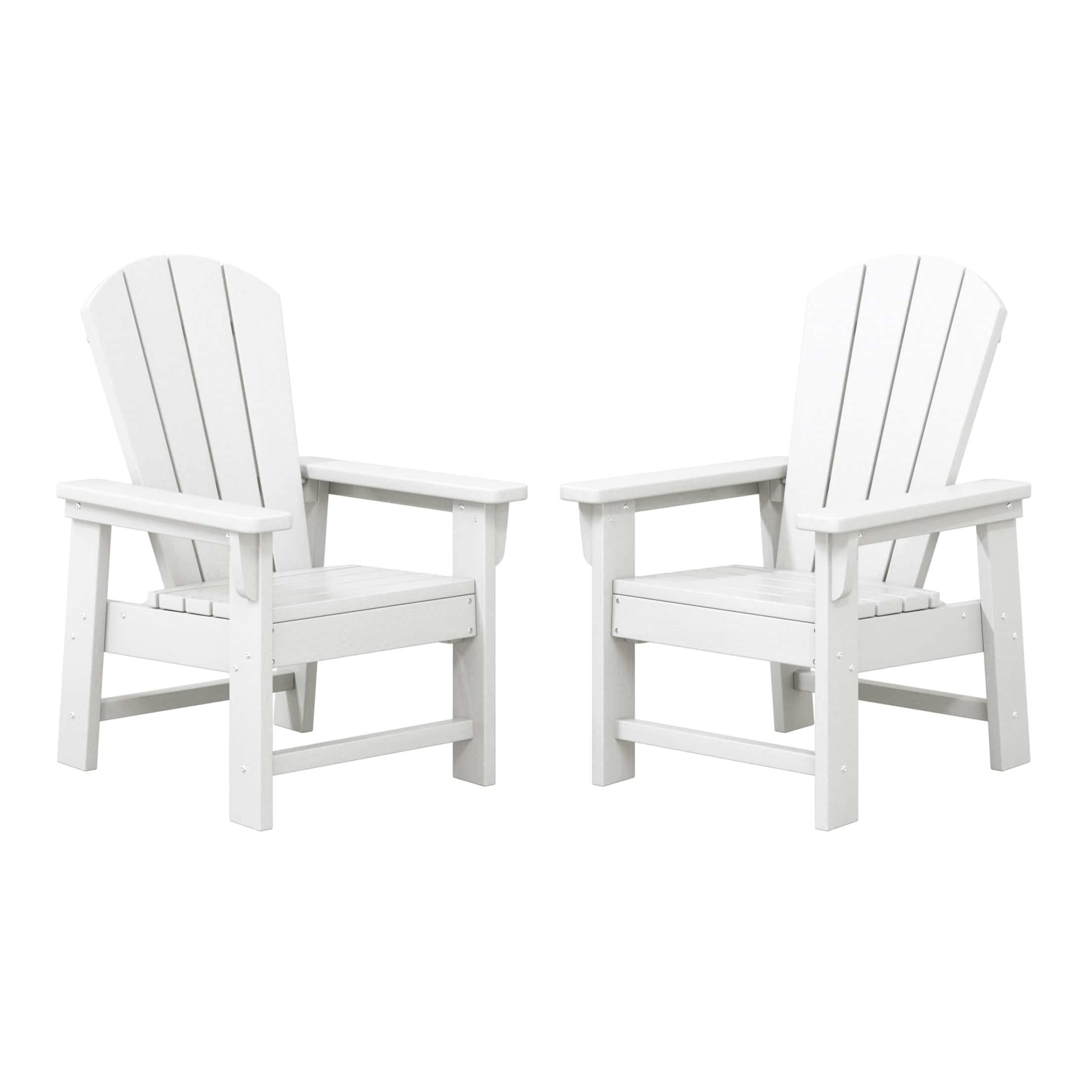WestinTrends - Malibu Kids Outdoor Adirondack Plastic Patio Chair (Set of 2) - White price history on PriceWatchPro