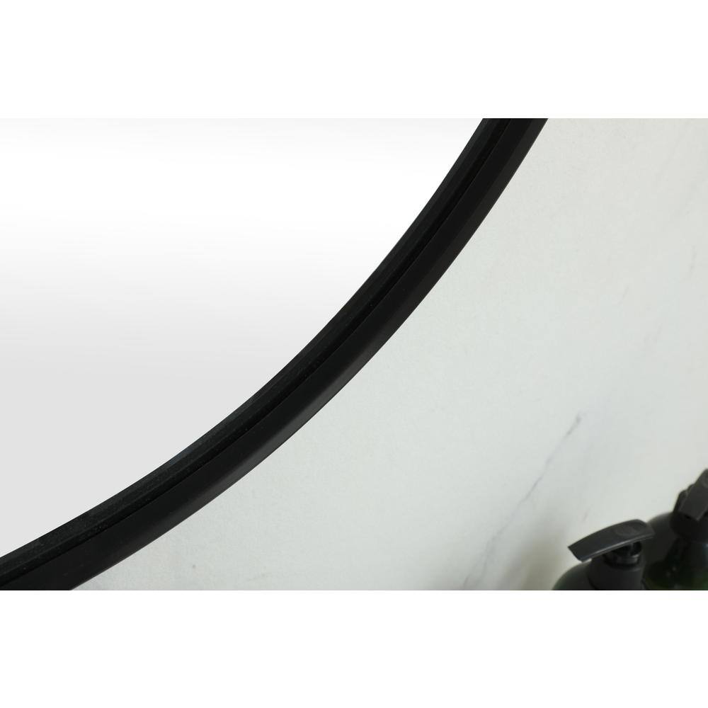 Alt View 2. Elegant Decor - Metal Frame Oval Mirror 36x60 Inch in Black - Black.