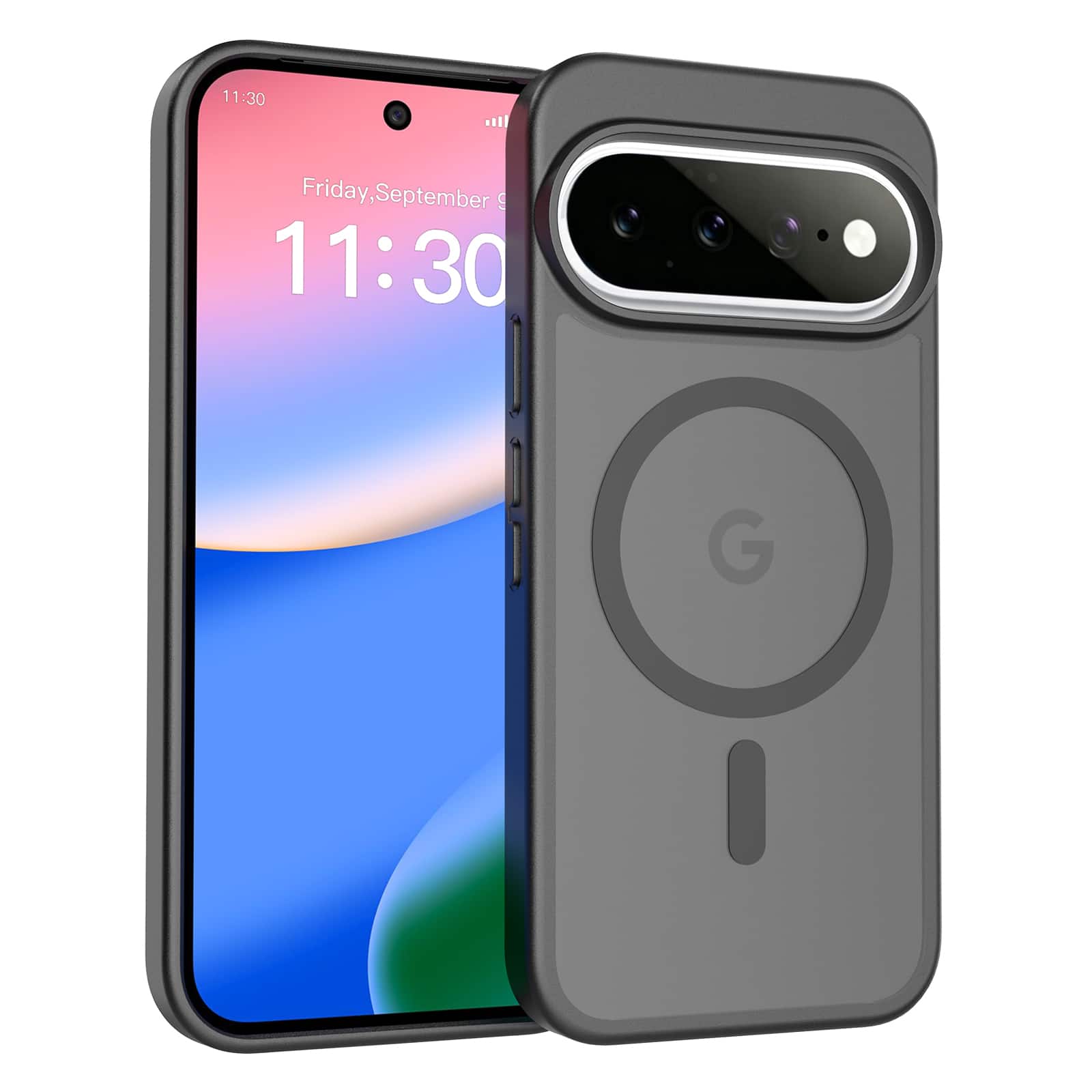 Dteck - Shockproof Matte Phone Case for Google Pixel 11 Pro, Translucent Magnetic Protective Cover, Raised Lip Protection - Black price history on PriceWatchPro