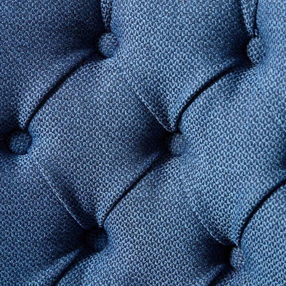 Alt View 7. Loheer - Loheer Blue Linen Dining Chairs Set of 2 Tufted Upholstered High Back Solid Wood Legs Nailhead Trim Modern Contemporary - Blue.
