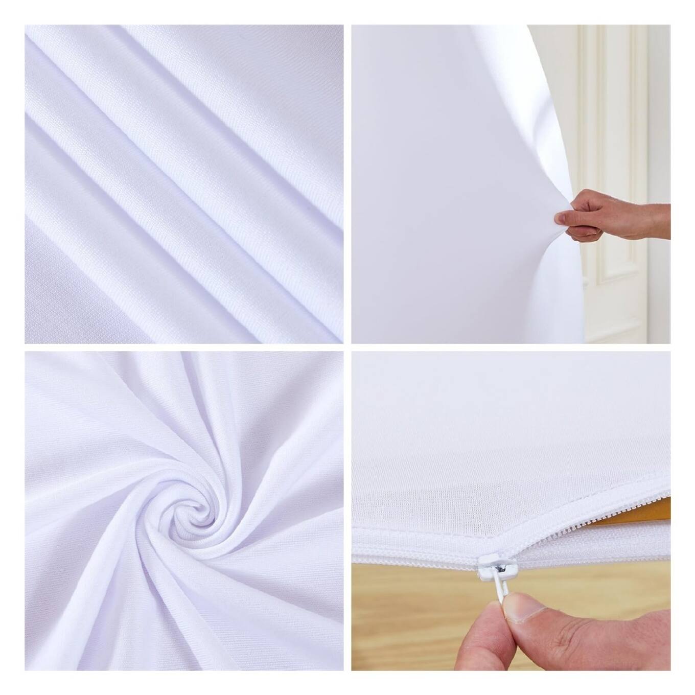 Alt View 1. GARVEE - Set of 4 Wedding Arch Cover, Spandex Fitted 2-Sided Backdrop Covers for Arch Stand - WHITE.