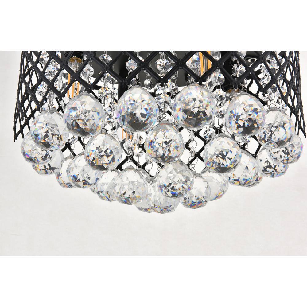 Angle. Living District - Tully 4 light Matte Black Flush Mount - Matte Black And Clear.