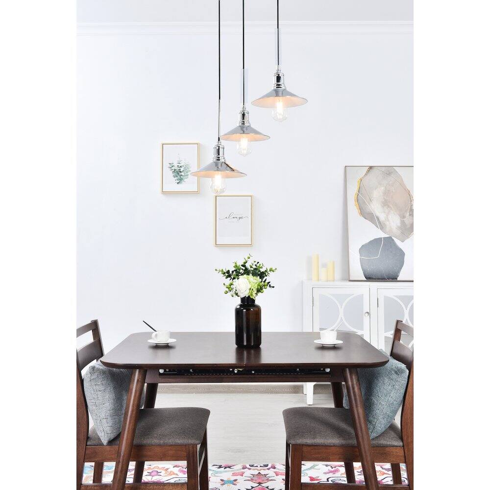Alt View 9. Living District - Etude 3 Light Chrome Pendant - Chrome.