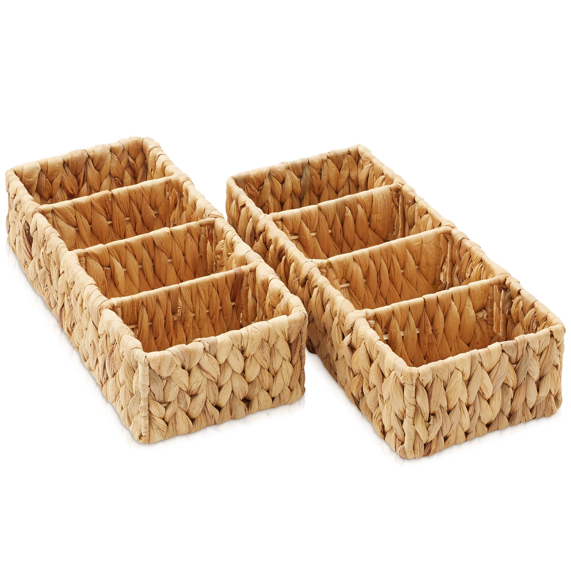 Alt View 2. Casafield - 2 Water Hyacinth Storage Baskets - Woven Storage Bins - Natural - Hyacinth.