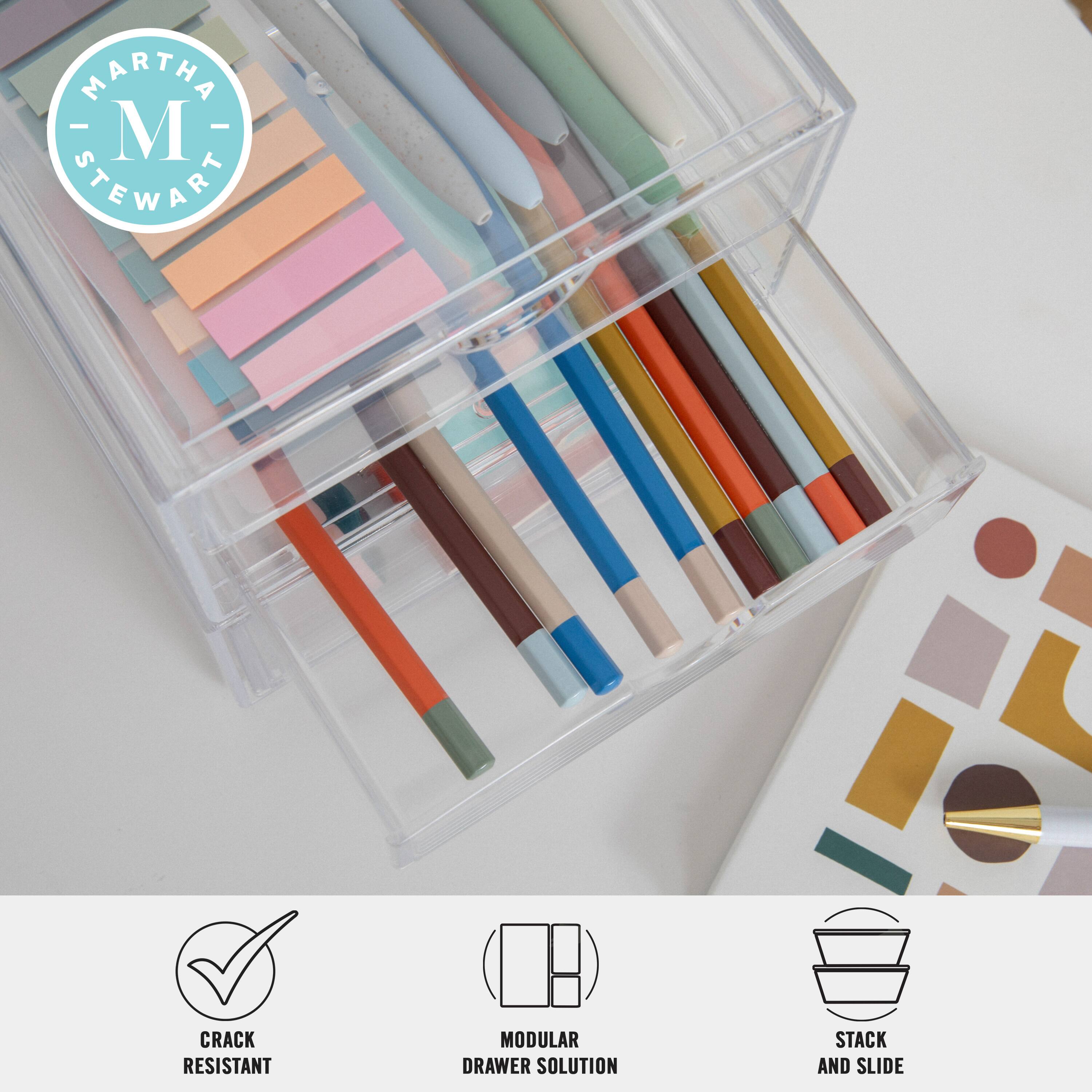 Martha Stewart Crack Resistant Modular Drawer Solution Stack and Slide