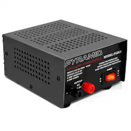 Pyramid - Universal Compact Bench Power Supply - 6 Amp Linear Regulated Home Lab Benchtop AC-to-DC 12V Converter w/ 13.8 V - Black