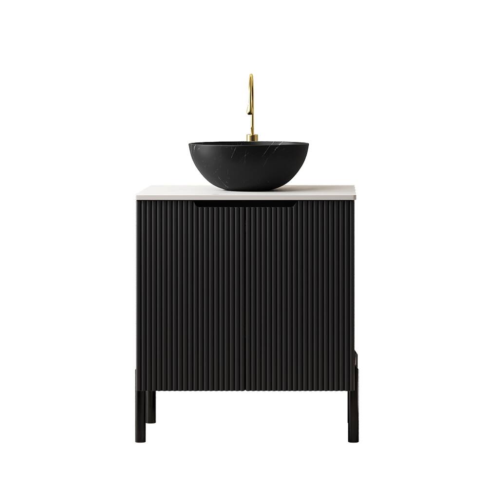 Left. Loheer - Loheer 24 inch bathroom vanity with sink freestanding bathroom storage cabinet Modern Black - Black.