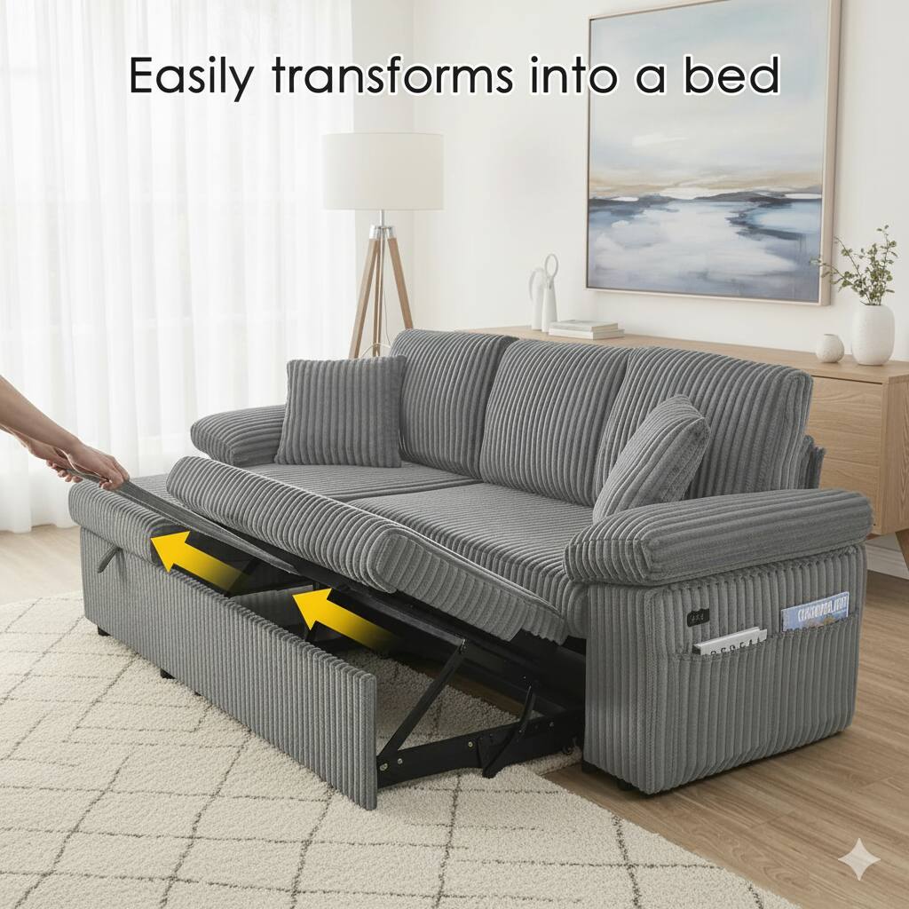 Easily transforms into a bed