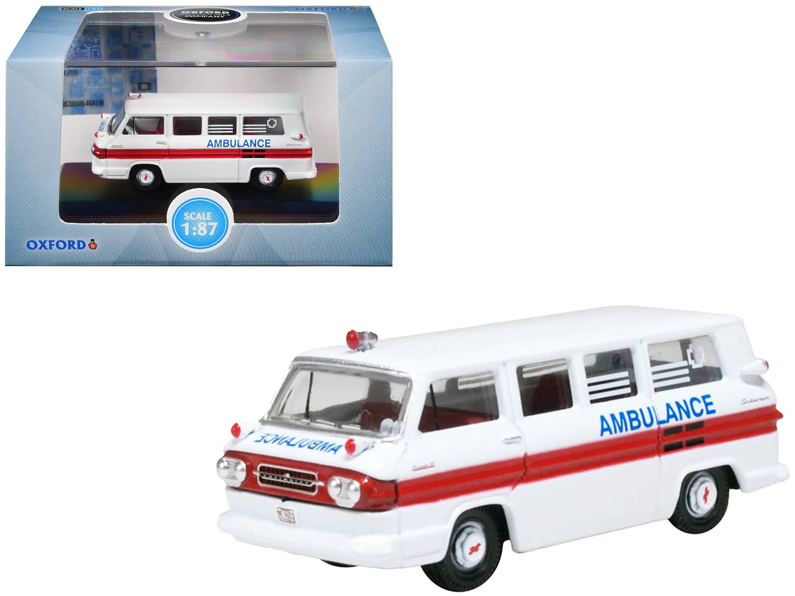 1962 Chevrolet Corvair Greenbrier AmbleWagon Ambulance White with Red 1/87 (HO) Scale Model Car by Oxford Diecast price history on PriceWatchPro