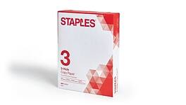 Staples - 8.5" x 11" 3-Hole Punched Copy Paper, 20 lbs., 92 Brightness, 500/Ream - White