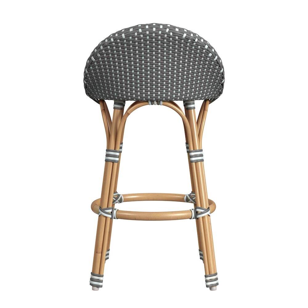 Angle. Butler Specialty - Inez 24 in. Seat Height Rattan Low Back Counter Stool - Gray.