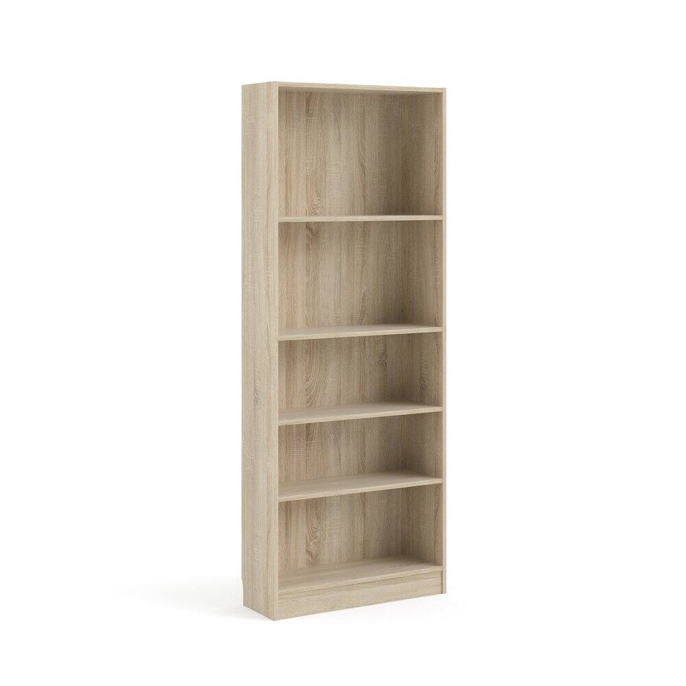 Left. Tvilum - Element Tall Wide 5 Shelf Bookcase, Oak Structure - Brown.