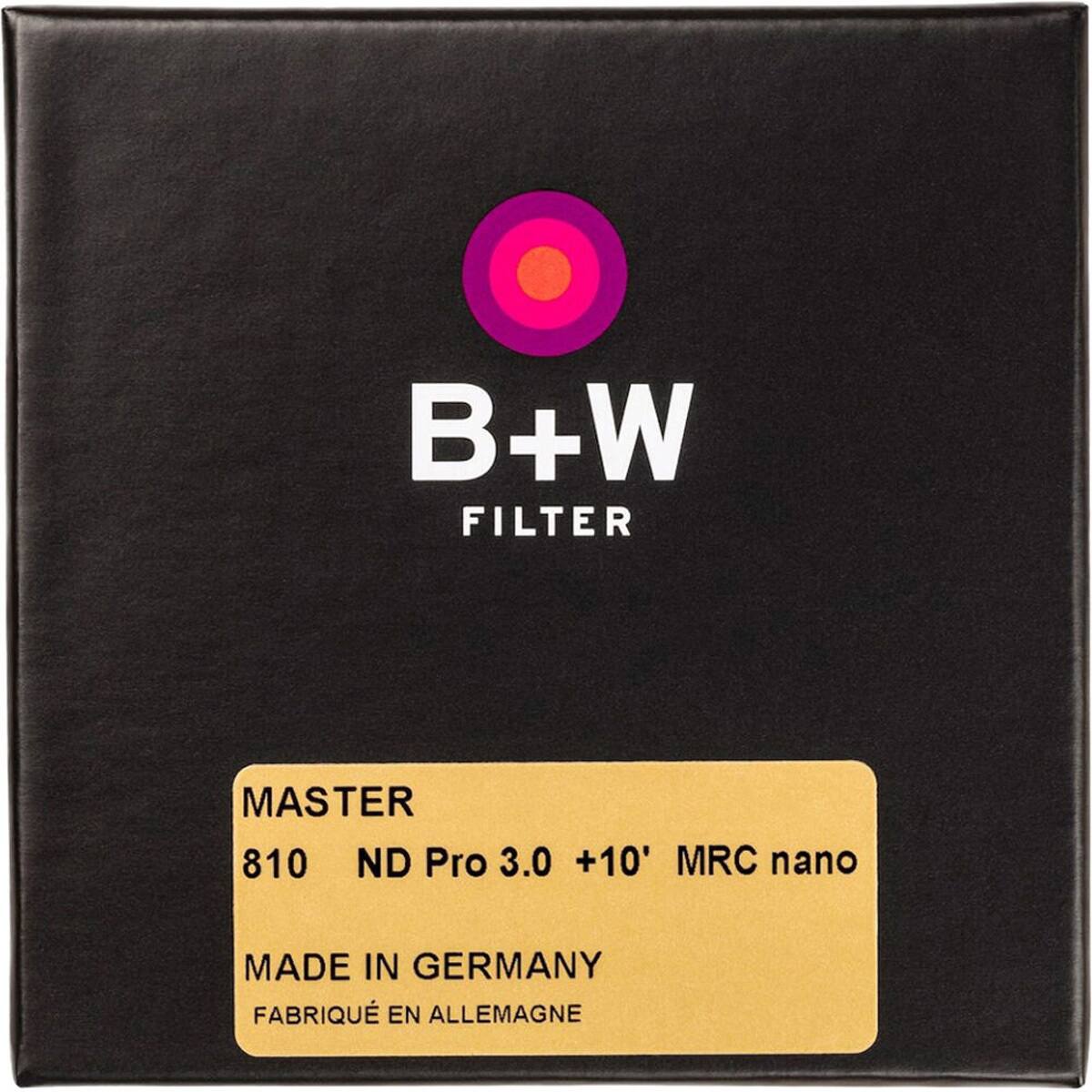 B+W FILTER  
MASTER 810 ND Pro 3.0 +10' MRC nano  
MADE IN GERMANY  
FABRIQUÉ EN ALLEMAGNE
