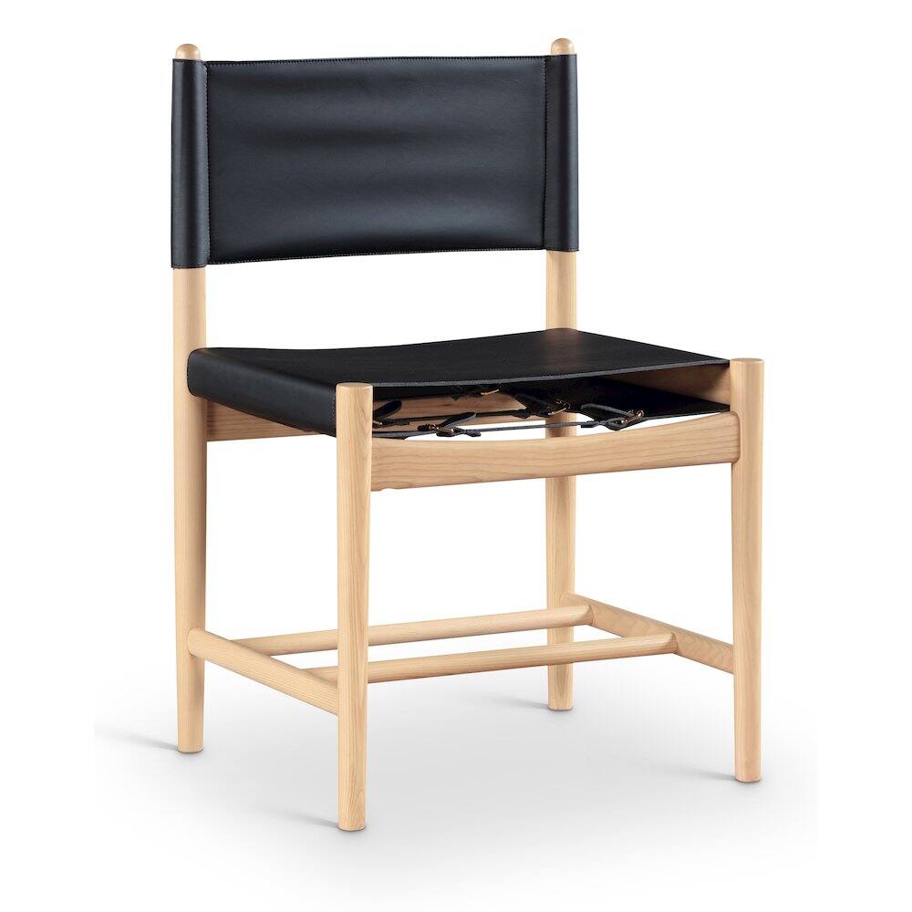 Alt View 1. Meridian Furniture - Rawlins Black Vegan Leather Upholstered Dining Chair, Set of 2 - Brown.