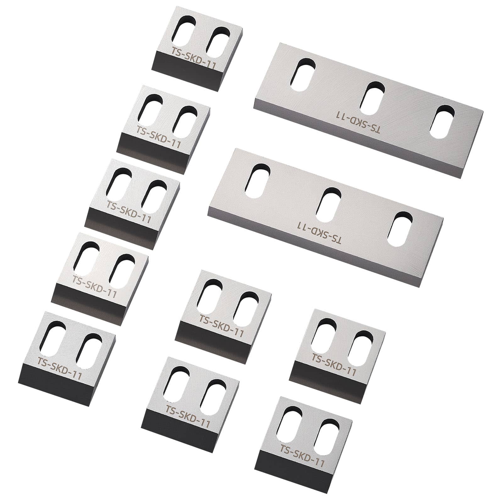 VEVOR - Shredder Blades, Alloy Steel Shredder Machine Blade Kit with 9 Rotating and 2 Fixed Blades, High-Hardness SKD-11 Blade - Silver