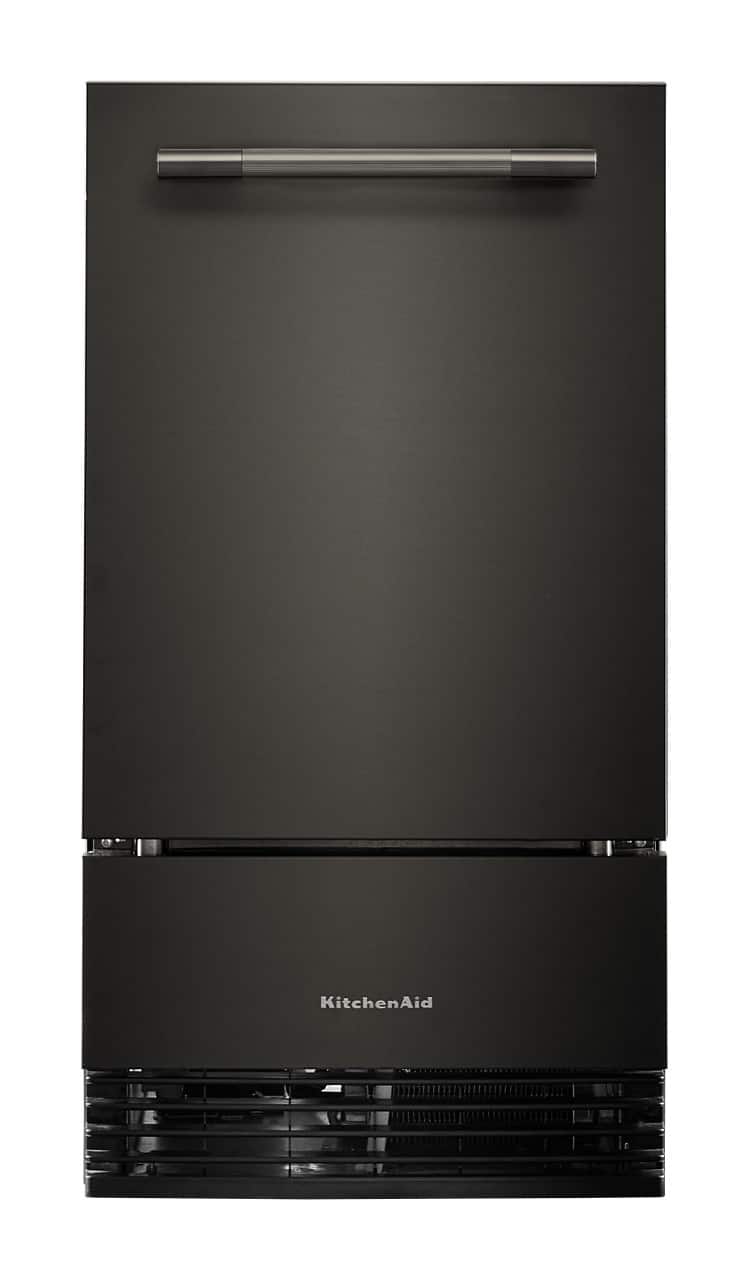 Front. KitchenAid - 18 inch 35-Lb. Ice Maker - Black Ore.