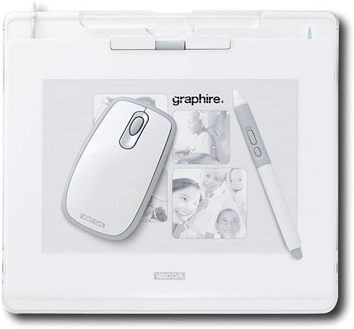 Front Standard. Wacom - Graphire4 6" x 8" USB Tablet with Cordless Pen and Mouse - White.