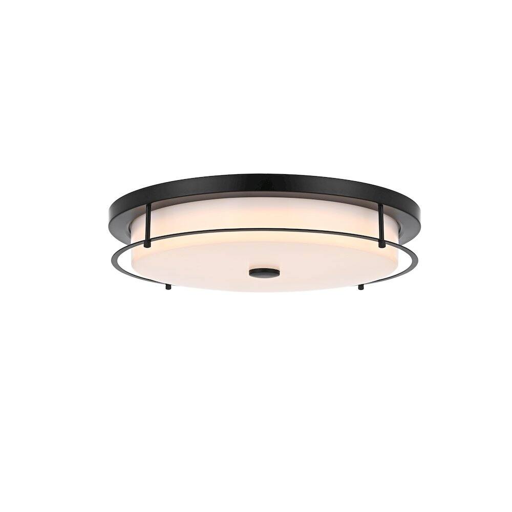 Alt View 1. Living District - Kolson 20 Inch Led Flush Mount Ceiling Light In Black - Black.