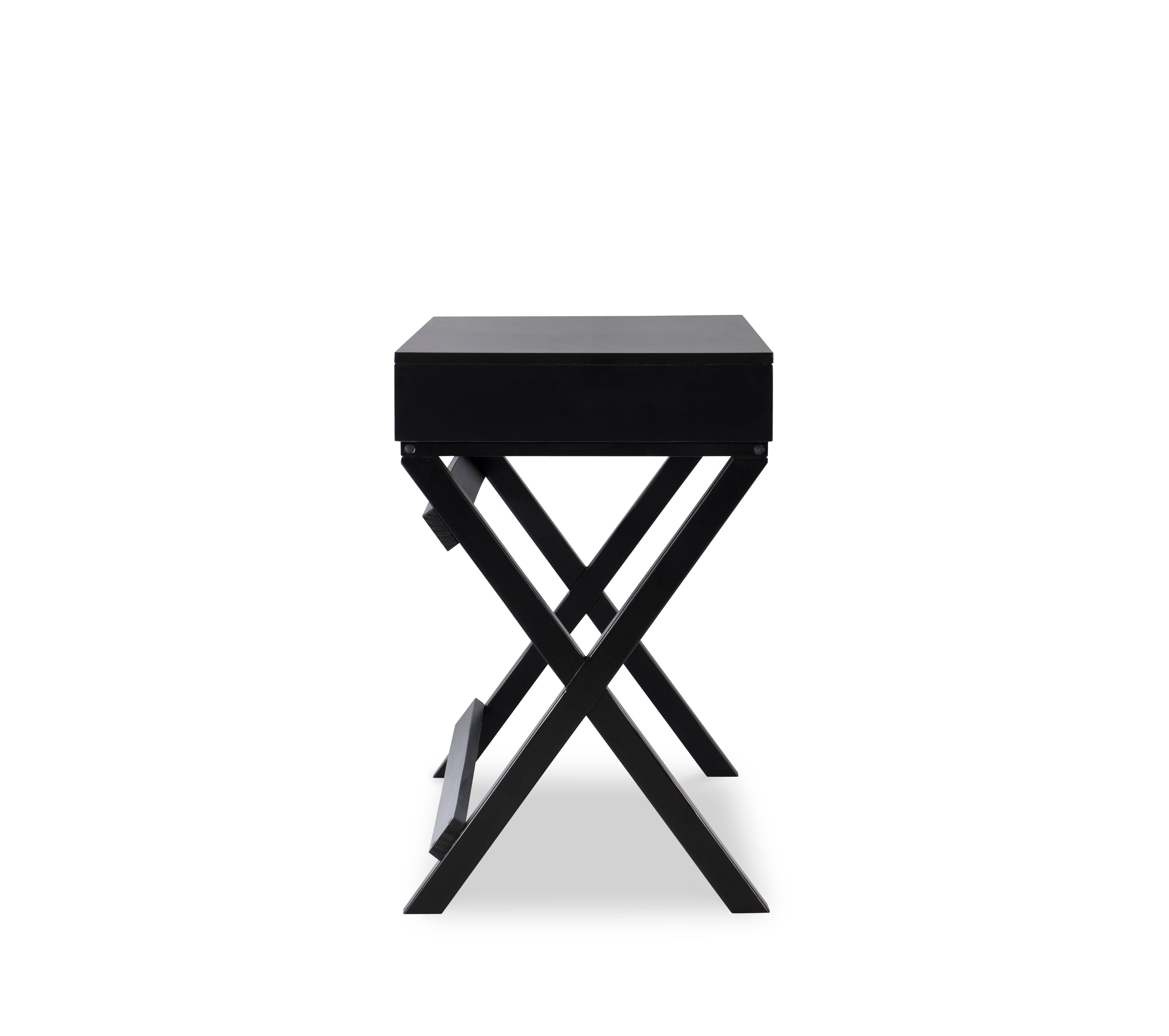 Alt View 11. Linon Home Décor - Penrose Two-Drawer Campaign-Style Writing Desk - Black.