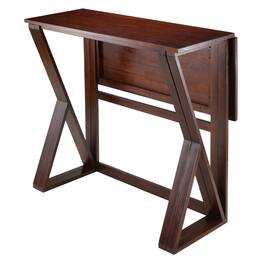 FurniFact - Antique Counter Height Table – Small Foldable Dining Table for 2 - Walnut