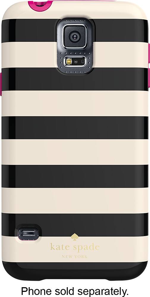 Alt View 1. kate spade new york - Candy Stripe Hybrid Hard Shell Case for Samsung Galaxy S 5 Cell Phones - Cream/Black.