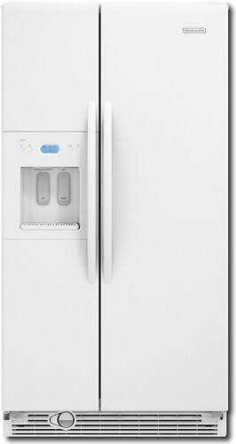 Front Standard. KitchenAid - Architect 25.4 Cu. Ft. Side-by-Side Refrigerator w/ Thru-the-Door Ice and Water - White.