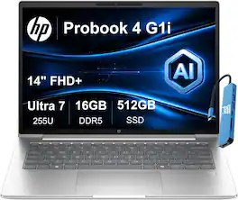 HP - Upgraded - ProBook 4 G1i 14" FHD+ AI Notebook - ProBook 440 - Intel Ultra 7 255U - 16GB Memory - 512GB SSD - Windows 11 Pro - Silver