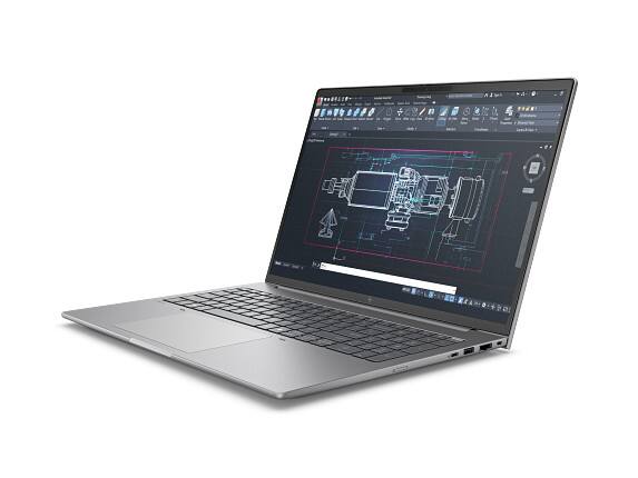 Angle. HP - HP ZBook 8 G1i 16 Mobile Workstation PC Touch with 3 Yr Warranty & Wolf Pro - Black.