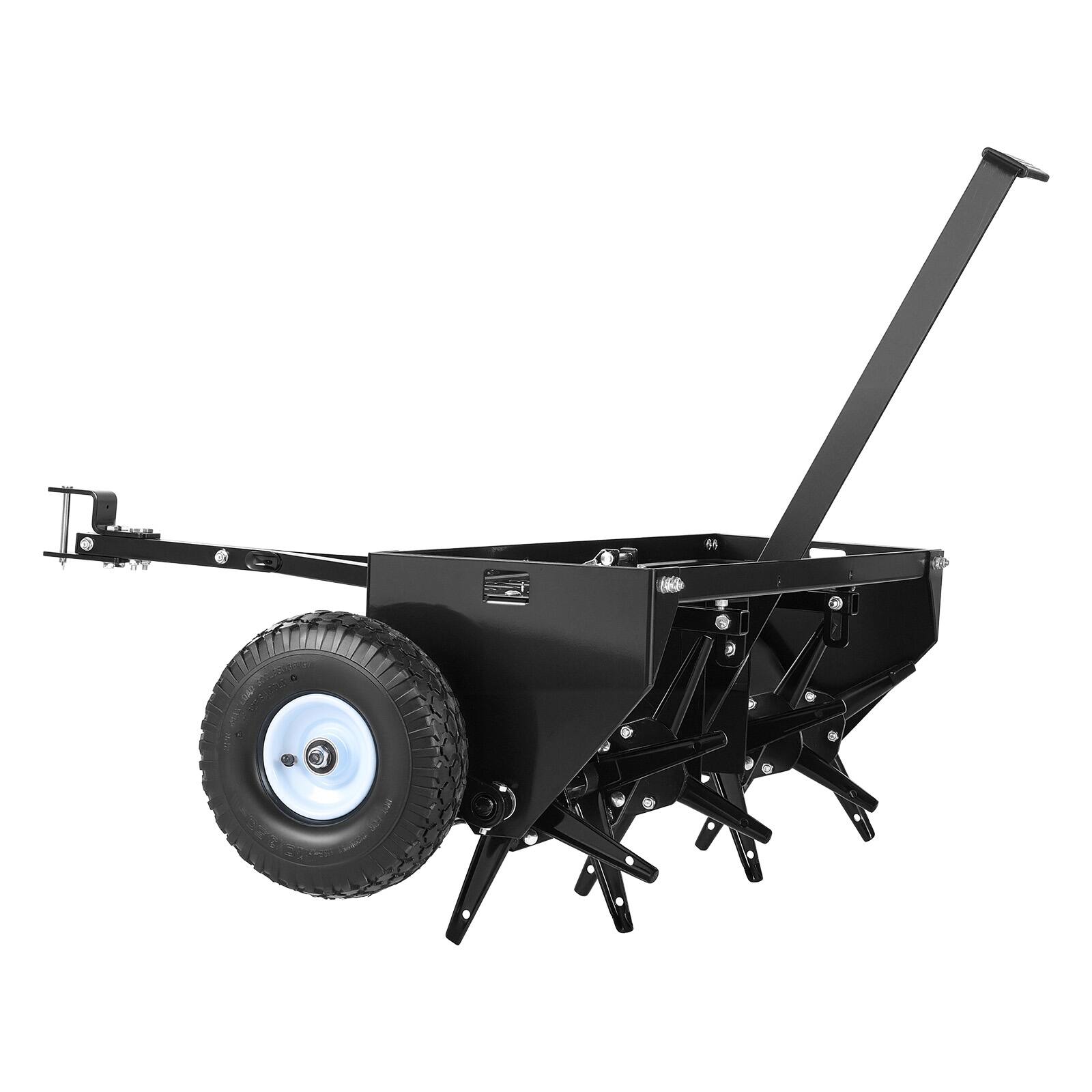 Alt View 5. VEVOR - Tow Behind Plug Aerator, 40 in Lawn Core Aerator Tool Universal Hitch, 120lbs Weight Capacity, Heavy Duty - Black.