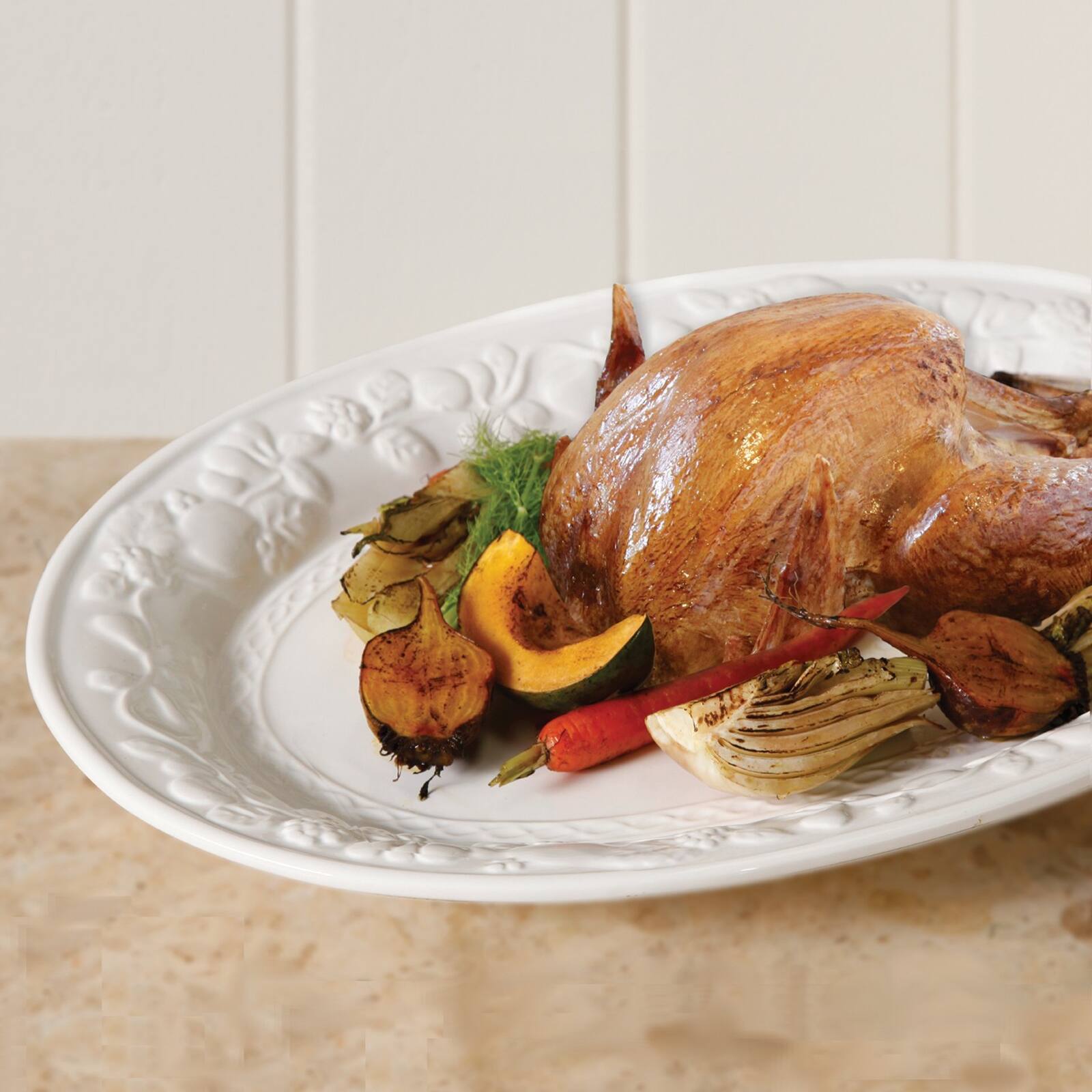 Alt View 2. Gibson - Gibson Home Fruitful 18.75 Inch Oval Platter - White.