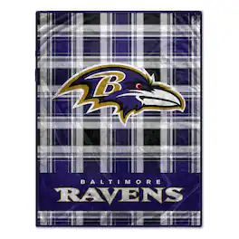 Pegasus - Baltimore Ravens 66" x 95" Oversized Plaid FAN-mily Ultra Cozy Blanket - Multicolor