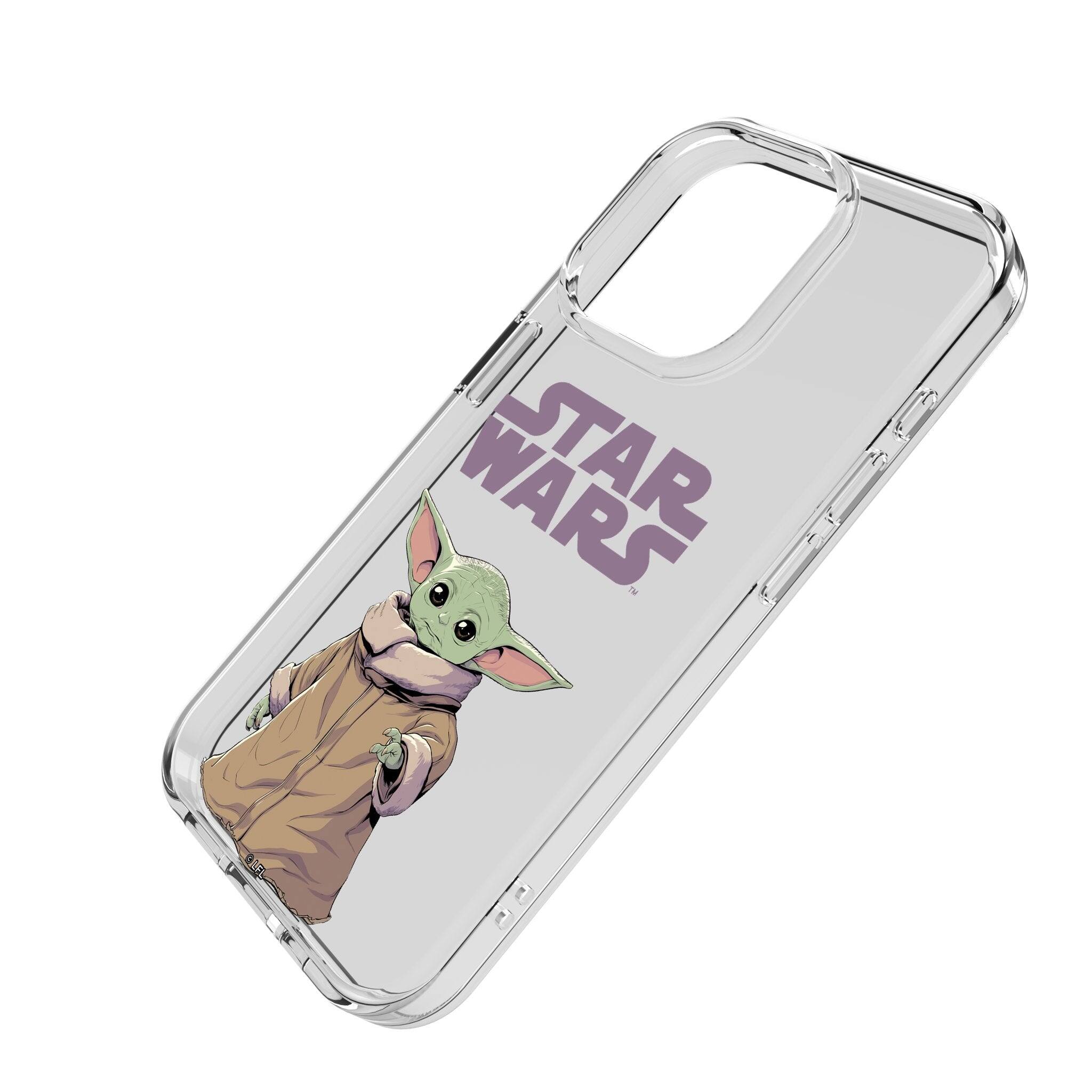Angle. Keyscaper - Star Wars: The Mandalorian Color Block Clear Phone Case - Apple iPhone 16 Pro Max - Grogu.