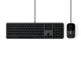 Satechi - Slim CLX3 Full-Size Wired Keyboard & Mouse Combo - USB-C Plug-and-Play, Cross-Platform OS Switching - Space Black
