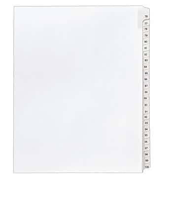 Avery - Legal Pre-Printed Paper Divider Collated Set, 76-100 Tabs, Allstate Style, Letter Size (01704) - White price history on PriceWatchPro