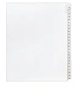 Avery - Legal Pre-Printed Paper Divider Collated Set, 76-100 Tabs, Allstate Style, Letter Size (01704) - White