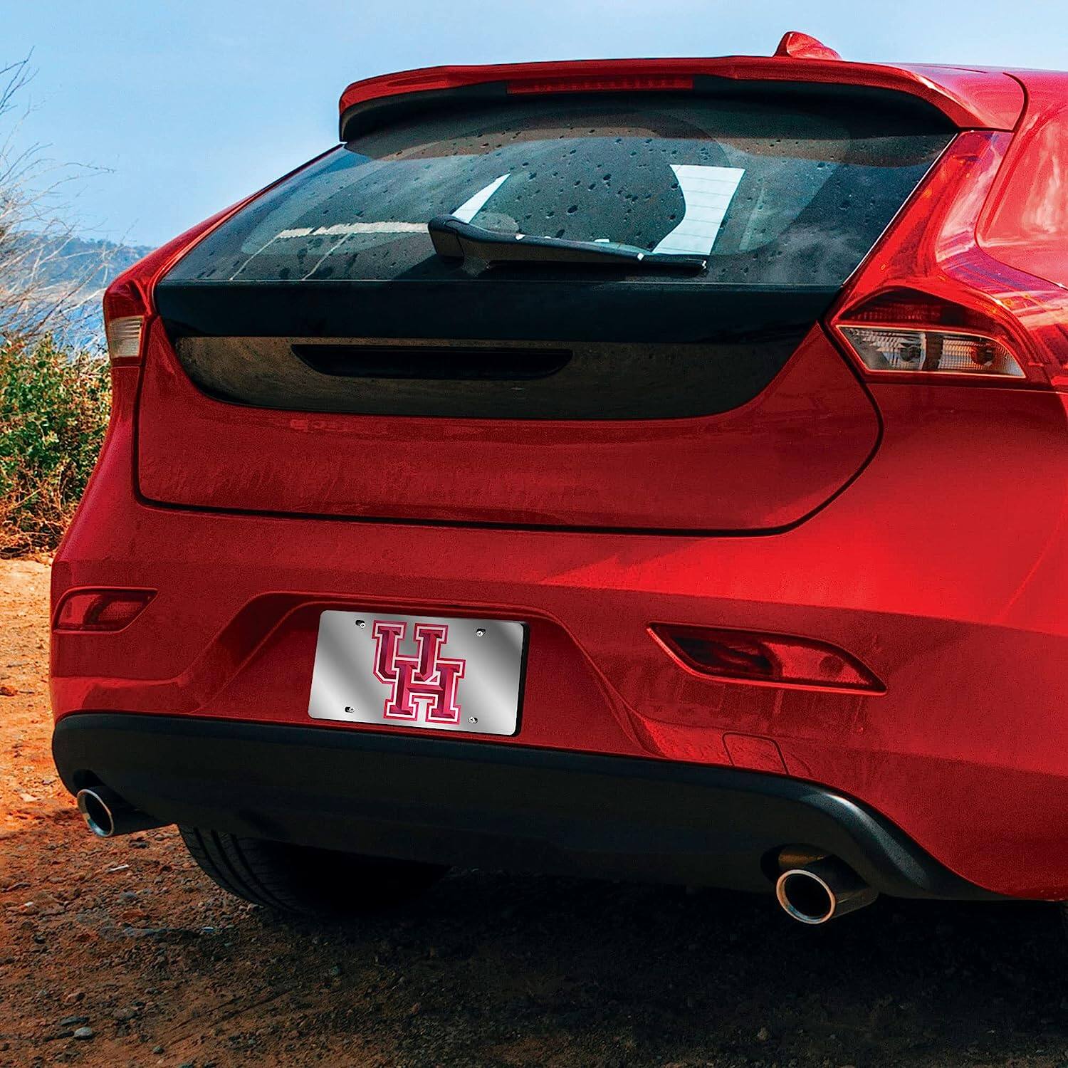 Alt View 2. Rico Industries - University of Houston Cougars Mirrored Laser Cut License Plate Laser Tag - Multi.