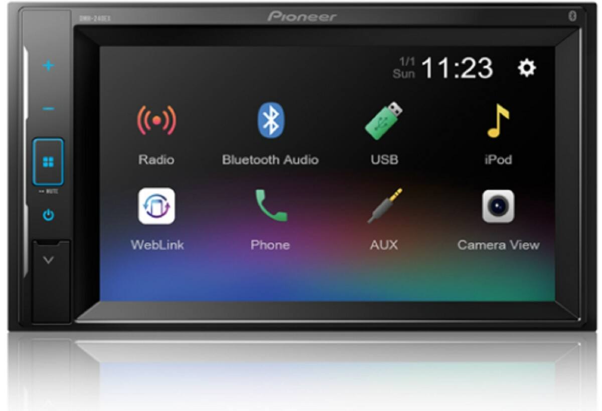 Front. Pioneer - DMH Series 6.2in. Resistive Touch Screen Smartphone Compatible Bluetooth Digital Media Receiver - Black.