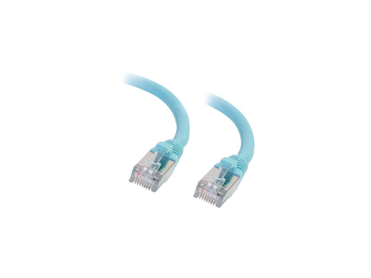 Front. Cables to Go - C2G 8ft Cat6a Snagless Shielded (STP) Network Patch Cable, Aqua, RJ-45 Male, 10GBase-T.
