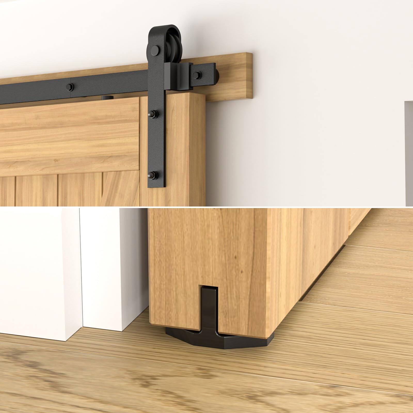 Alt View 1. Empire DigiLabs - 6 Sliding Barn Door Hardware Kit For Single Door-sturdy&smoothly&quietly-heavy Duty-easy To Install Fit 36 ... - 6FT-Single Doors.