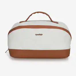 Hynes Eagle - Quilted Makeup Bag Organizer – Structured Base - Ivory