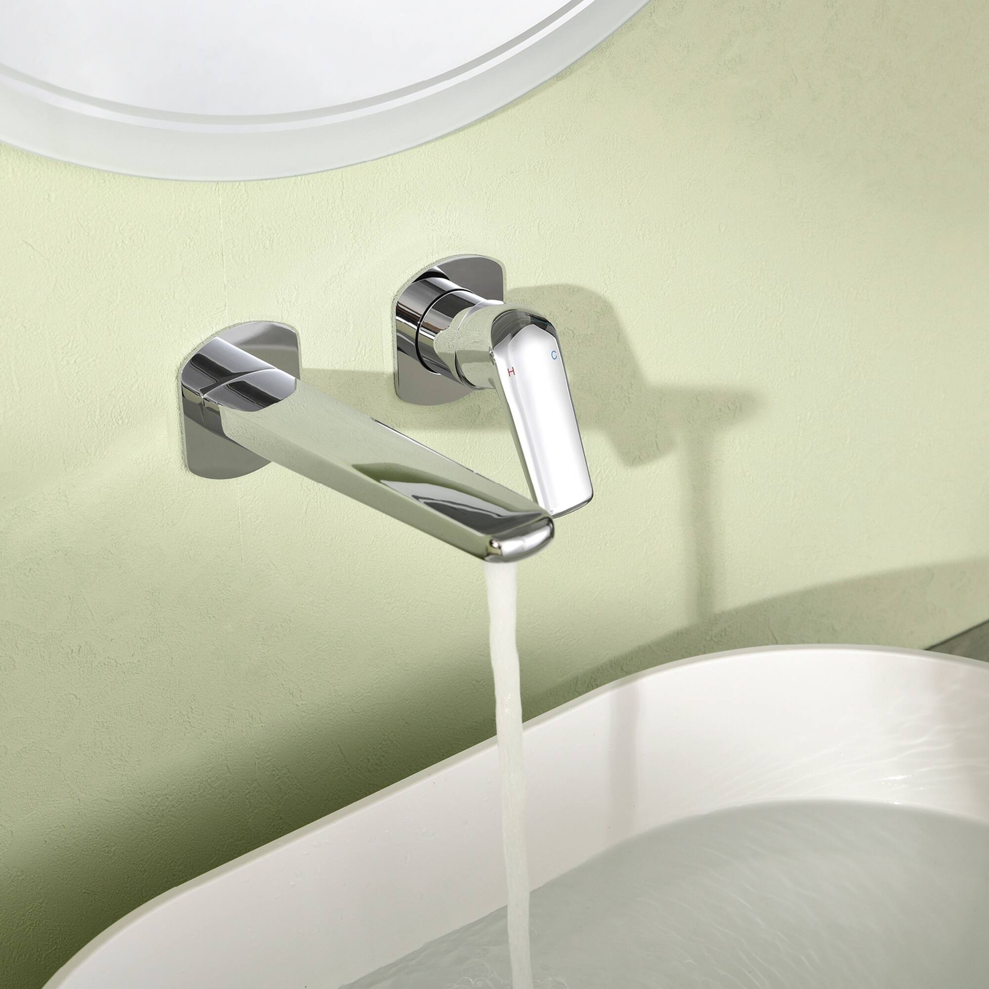 Alt View 2. Boyel Living - Chrome Wall Mounted Bathroom Faucet Solid Brass Single Handle - Chrome.